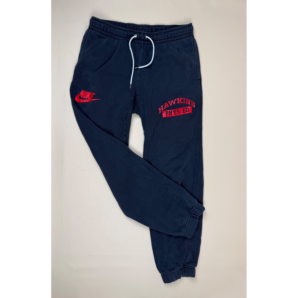 Nike M Stranger Things Joggers Retro Navy Cotton Hawkins Phys Ed Sweatpants